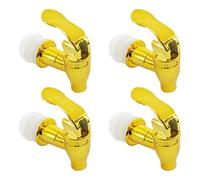 AUXBC 4 beccucci di ricambio in plastica dorata per distributori di bevande, rubinetto erogatore d'acqua a pressione, beccuccio universale per caraffa per contenitori di vetro, rubinetto facile da