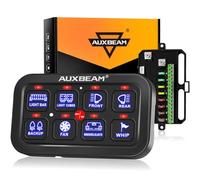 Auxbeam Pannello interruttori a 8 bande BA80 automatico dimmerabile LED touch control box sistema relè elettronico interruttore touch box universale per camion ATV UTV barca Marine SUV caravan - Blu,