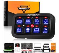 Auxbeam Pannello interruttori BA80 a 8 moduli, sistema di controllo del circuito universale con interruttore LED on/off automatico dimmerabile per auto, pickup, camion, barca, UTV ATV, blu
