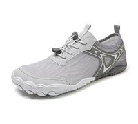 AUXDIQ Scarpe da Immersione Donna Uomo Scarpe da Scoglio Scarpe Barefoot Scarpe da Mare Scarpette da Bagno, Grigio, 41 EU