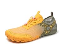 AUXDIQ Scarpe da Immersione Donna Uomo Scarpe da Scoglio Scarpe Barefoot Scarpe da Mare Scarpette da Bagno, Giallo, 40 EU