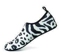 AUXDIQ Scarpe da Immersione Spiaggia Scarpe da Scoglio Scarpe Barefoot Scarpe da Mare Scarpette da Bagno Donna Uomo, Leopardato, 38/39 EU