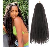 Auxemuen Marley Twist Braiding Hair - Capelli sintetici per trecce Marley Twist, capelli lunghi cubani, Marleys Afro, ricci afro, ricci intrecciati, locs finte, trecce all'uncinetto, extension per