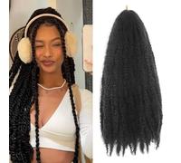 Auxemuen Marley Twist Braiding Hair - Capelli sintetici per trecce Marley Twist, capelli lunghi cubani, Marleys afro, ricci afro, ricci intrecciati, locs finte, trecce all'uncinetto, extension per