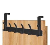 AUXHCYL Appendiabiti da Porta, Attaccapanni da Porta per Salvaspazio, Appendino con 6 Ganci ad Anta, Appendiabiti per Cappotti e Vestiti (Nero)