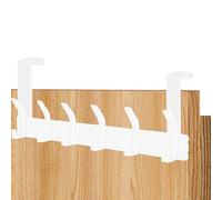 AUXHCYL Appendiabiti da Porta, Attaccapanni da Porta per Salvaspazio, Appendino con 6 Ganci ad Anta, Appendiabiti per Cappotti e Vestiti (Bianco)