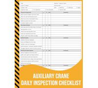 Auxiliary Crane Daily Inspection Checklist: Pre-Operation and Post-Operation Safety Inspection Record for Mobile and Site Cranes.
