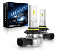 AUXIRACER Lampadina per faro a LED HB3, lampadina per faro a LED HB3 12000LM 6500K 12V Xenon bianco alogeno senza ventola plug and play di ricambio per lampade alogene (2 lampade)