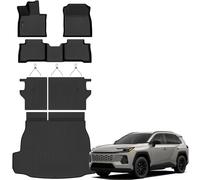 Auxko Tappetini per tutte le condizioni atmosferiche Tappetino cargo con tappetino per schienale per Toyota RAV4 Hybrid 2026 per tutte le stagioni Accessori TPE inodore antiscivolo fodere per