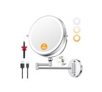 Auxmir 23cm Specchio Trucco con Luci Ingranditore 30X/1X da Parete, Argento