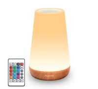 Auxmir Lampada da Comodino, Abat Jour da Comodino LED Colorata con 13 Colori, Lu