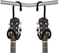 AUXPhome: 2 Ganci per Armadio/Espositore per Chitarra, Supporto per Chitarra Portatile, Nero, Imbottitura in Gomma Antiscivolo