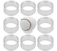 AUXPhome Confezione da 10 supporti rotondi in acrilico trasparente per baseball, pallavolo, softball, calcio, tennis, biliardo, bowling (non include palla)