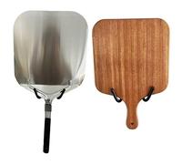 AUXPhome Confezione da 2 supporti universali da parete per pizza e pala da pizza, supporto per buccia della pizza, supporto da parete in metallo per utensili da cucina con nero, senza buccia per pizza