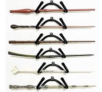 AUXPhome Confezione da 6 supporti universali regolabili per bacchetta da mago, per montaggio a parete, in legno per bacchetta magica, forte e flessibile per adattarsi a ogni forma e dimensione