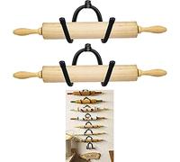 AUXPhome Set di 2 Supporti per Mattarello, Espositore da Appendere alla Parete, Multiuso, Decorazione Rustica e Coloniale per la Casa, Senza Mattarello