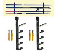 AUXPhome Supporto orizzontale per canna da pesca con montaggio a parete, può contenere 5 canne da pesca con viti a W, supporto per canna da pesca, perfetto per organizzare la canna da pesca, staffa