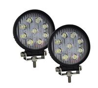 AUXTINGS 2 pezzi 4 pollici 10 cm 27W Spot rotondo LED Barra luminosa da lavoro fuoristrada SUV guida fendinebbia, 12V 24V impermeabile