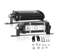 AUXTINGS 2 pezzi 4 pollici 15 W ultra sottile fila singola LED Light Bar Point Beam con staffa di montaggio per fuoristrada Ranger ATV UTV SUV