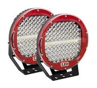 AUXTINGS 2 Pieces 9 inch 294W LED Pods Light Bar Red Round 24000Lm Waterproof Spot Beam Led Work Light Off Road Lights Driving Light for Truck SUV ATV Tractor Boat