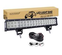 AUXTINGS 45 cm 18 pollici 108W Barra luminosa a LED spot flood Combo Beam Off road Lampada da lavoro a LED con kit cablaggio per fuoristrada 4x4 Atv Utv