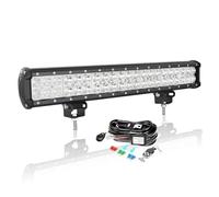AUXTINGS 50 cm Fuoristrada Barra LED,126W barra luminosa a LED da lavoro con 12V telecomando strobo cablaggio,faretto e inondazione led luci 6000K Impermeabile per 4x4 trattore camion veicoli barche