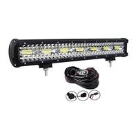 AUXTINGS 58 cm 480W LED Barra luminosa fuoristrada a LED Lavoro Pod Tripla Light Off Road Lights Spot Flood Combo LED Cubi Rocks Light, Kit cablaggio per camion fuori strada ATV UTV SUV,12V 24V CC