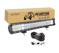 AUXTINGS Barra luminosa a LED da 50cm 288W tripla fila di faretti, luce da lavoro impermeabile con cablaggio per camion SUV ATV UTV barca