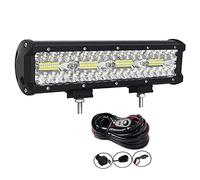AUXTINGS Barra Luminosa Fuoristrada LED 30 cm 240W - Tripla Light Off Road, Spot Flood Combo, Cubi Rocks Light + Kit Cablaggio per Camion, ATV, UTV, SUV, 12V 24V CC