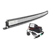 AUXTINGS Curvo Barra luminosa a LED da 132 cm con cablaggio del telecomando, fascio di inondazione spot a tripla fila barre led fuoristrada, luce di lavoro stroboscopica luci di guida impermeabile