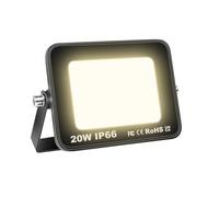 AUXTINGS Faretto LED 20W 2000 Lumen bianco caldo 4000k,Luminosa Proiettore Faro LED da Esterno per Giardino Corridoio Casa il Parcheggio Del Casa,Impermeabile IP66 175-260V