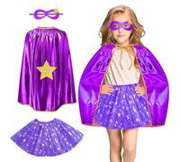 AUYAO 3 PZ Mantello Costume Eroe Vestito Supereroe con Maschera per Bambini