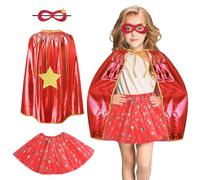 AUYAO 3 PZ Mantello Costume Eroe Vestito Supereroe con Maschera per Bambini
