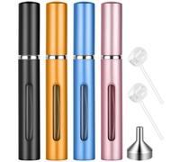 AUYAO 4 Pezzi 5ml Atomizzatore di Profumo, Mini Bottiglia Spray Portatile, Flacone Atomizzatore Profumo Ricaricabile, Dispenser da Viaggio per Festa,Vita Quotidiana(Multicolore)