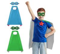 AUYAO 4 PZ Mantello Costume da Eroe per Bambini Unisex Vestito con Maschera | Costume da Eroe per Bambini Set Costumes Compleanno Regolabile Carnevale Halloween Christmas Costumes Supereroi Costume