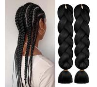 AUYAO Allungato Intrecciare, 2pcs Dreadlock Parrucca, Ombre Jumbo Trecce Jumbo Estensioni dei Capelli Resistenti ai Calore, Parrucca Rasta per Crochet Twist Intrecciare i Capelli Africane Extension