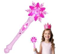 AUYAO Bacchetta Magica Bambina, Bacchetta Luminosa a LED da Principessa, Light Up Fiocco di Neve Bacchetta Magica, Ragazze Bacchetta con Fiocco di Neve, Accessorio per Feste da Bambini