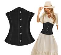 AUYAO Corsetto Donna Nero Elegante, Bustino Shapewear Lingerie, Corsetto Stringivita Regolabile per Donne, Corsetti per Feste, Matrimonio, Halloween, Cosplay, Modellante e Confortevole (S-XL)