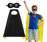 AUYAO Costume da Eroe per Bambini Set Completo con Mantello e Maschera - 2 Pezzi Vestito Supereroe Bambino per Carnevale Halloween Feste Cosplay - Supereroi Giocattoli Mantello per 3-12 Anni