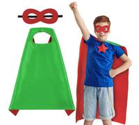 AUYAO Costume da Eroe per Bambini Set Completo con Mantello e Maschera - 2 Pezzi Vestito Supereroe Bambino per Carnevale Halloween Feste Cosplay - Supereroi Giocattoli Mantello per 3-12 Anni