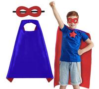 AUYAO Costume da Eroe per Bambini Set Completo con Mantello e Maschera - 2 Pezzi Vestito Supereroe Bambino per Carnevale Halloween Feste Cosplay - Supereroi Giocattoli Mantello per 3-12 Anni