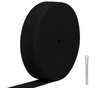 AUYAO Elastica Banda per Cucito, 6M*2CM Ampio Nastro Elastico Piatto, con Dispositivo di filettatura, Rotolo di Elastico per Cucito per Pantaloni, Cucire Vestiti, Artigianato DIY(Nero)
