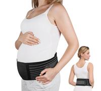 AUYAO Fascia per Maternità, Cintura Addominale Gravidanza, Fascia Maternità Traspirante Regolabile, Premaman Fasce di Sostegno, Alleviare il Dolore, Fascia Gravidanza Sostegno Pancia e Schiena, Nero