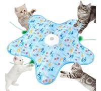 AUYAO Giocattolo per Gatti, Elettrico Giochi per Gatti in Casa con 3 Modalità, Gioco con Nascondino per Gatto, Gioco Interattivo per Domestici Piume Nascoste, Ricarica USB(Cinque Angoli)