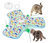 AUYAO Giocattolo per Gatti, Elettrico Giochi per Gatti in Casa con 3 Modalità, Gioco con Nascondino per Gatto, Gioco Interattivo per Domestici Piume Nascoste, Ricarica USB(Giallo)