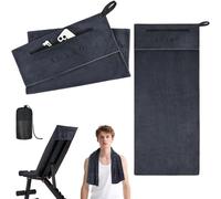 AUYAO Telo Fitness, 40x90cm, Uomo Donna Asciugamano Sportivo Rapida Asciugatura e Versatile, Asciugamano Microfibra Palestra, con Borsa portaoggetti, Asciugamano Palestra Fitness per Panca Palestra