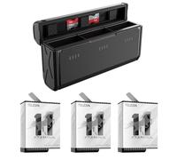 AuyKoo Batteria Stamina Per Gopro Hero 11/ Hero 10/ Hero 9, 3 Batteria Ricaricabile + Caricabatteria a Tripla Canali Per Go Pro Hero 11Black Nuova, 1750 mAh e slot TF card custodia, Accessori Gopro