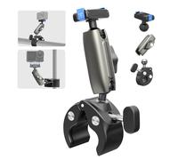 AuyKoo Supporto a sgancio rapido per bicicletta/moto per DJI Osmo 360/Action 5 Pro/4/3/Pocket 3, clip magnetiche a doppia chiusura, testa a sfera girevole a 360°, adatto per manubri da 9 a 38 mm