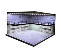 AUYXSSZ Modello di parcheggio con display a LED per auto da 1/64 che migliora la visibilità della collezione di modellini in metallo pressofuso. La sala, Mattone blu