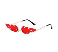 AUYXSSZ Occhiali durevoli e traspiranti per gli appassionati del fuoco Occhiali da sole senza cornice Flame antivento impermeabili alla moda, Rosso, Rosso